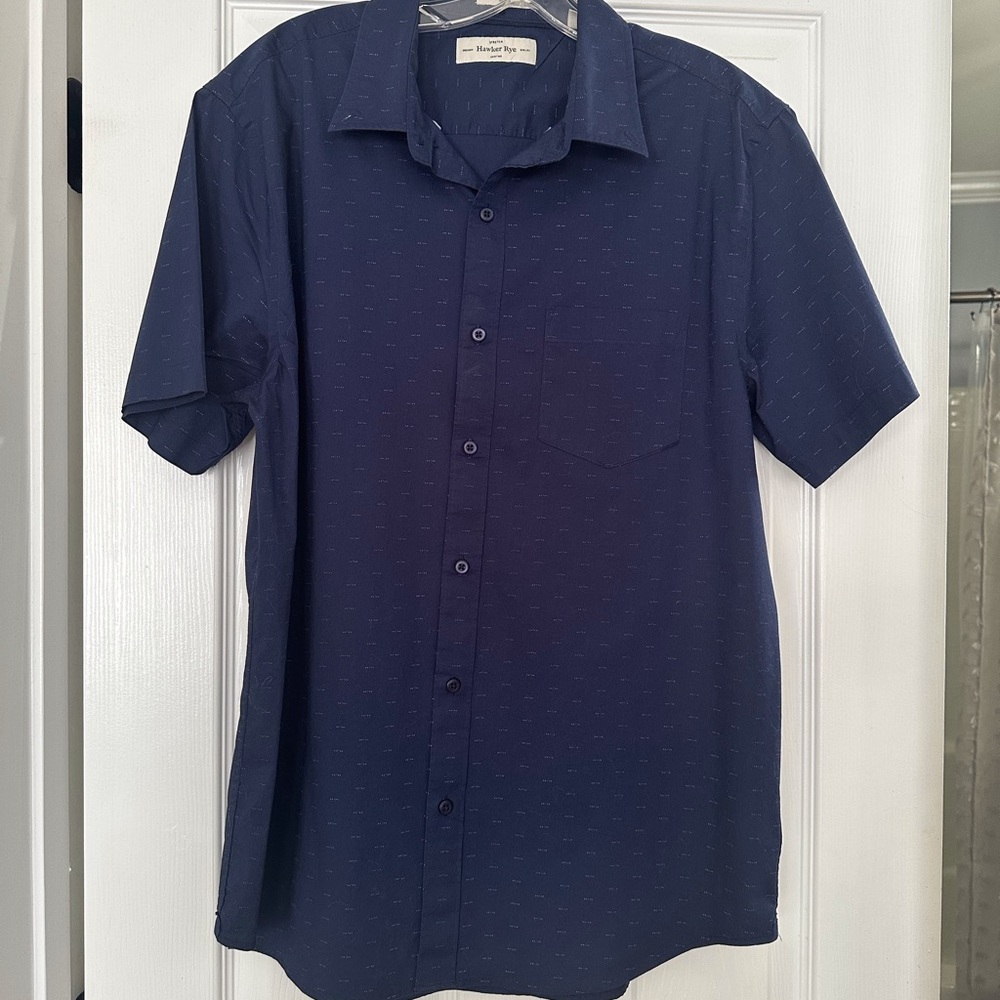 Hawker Rye Navy Short Sleeve Shirt NWOT